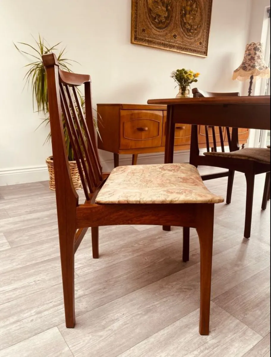 Mid Century Extendable Dining Table Four Chairs - Image 4