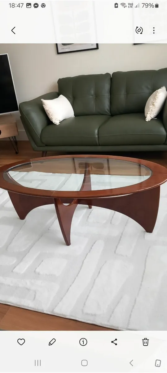 1960s G Plan Oval Astro teak/glass coffee table vi - Image 3