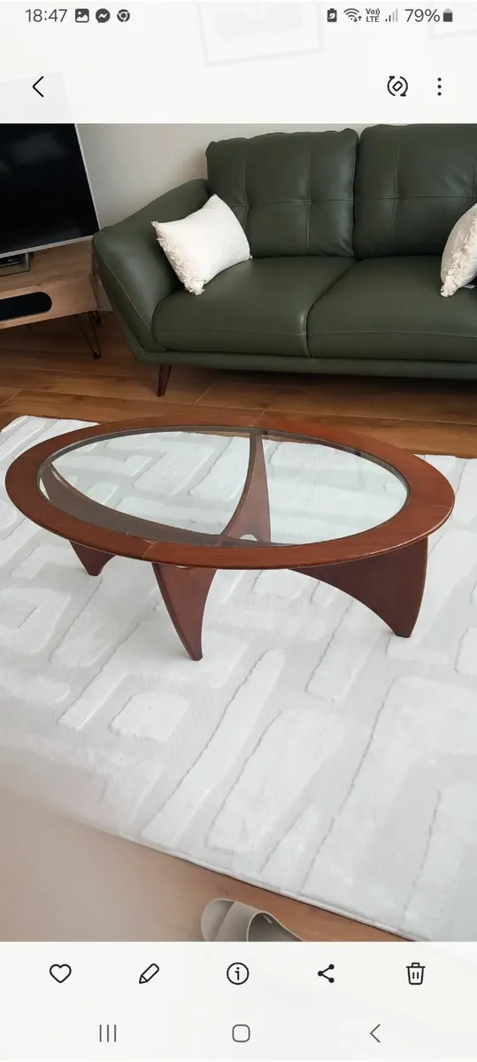 1960s G Plan Oval Astro teak/glass coffee table vi - Image 4
