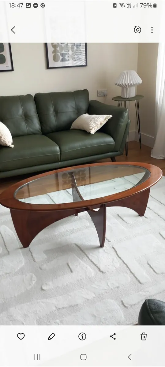 1960s G Plan Oval Astro teak/glass coffee table vi - Image 1