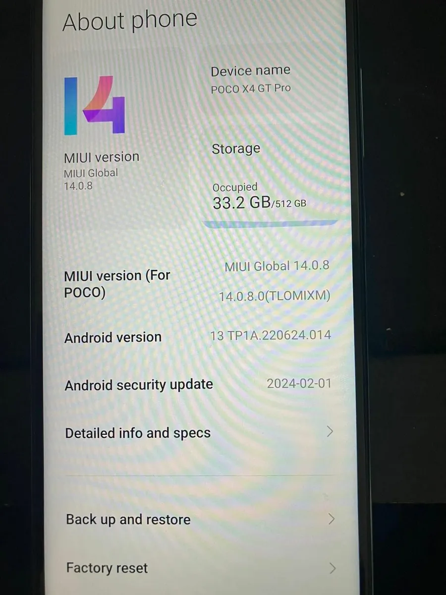 Xiaomi poco x4 gt pro 8gb ram+512gb rom unlocked - Image 1