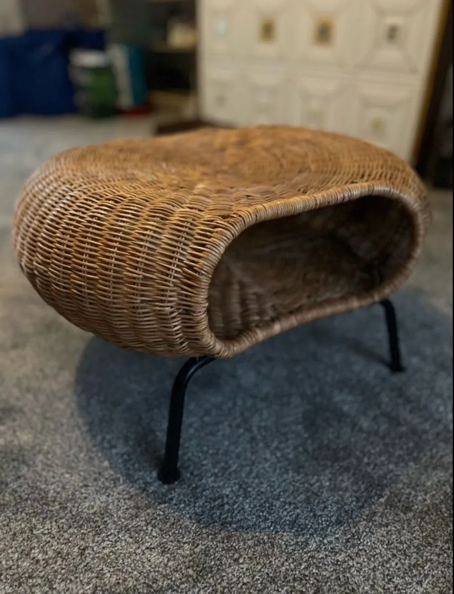IKEA GAMLEHULT Rattan Footstool with Storage - Image 1