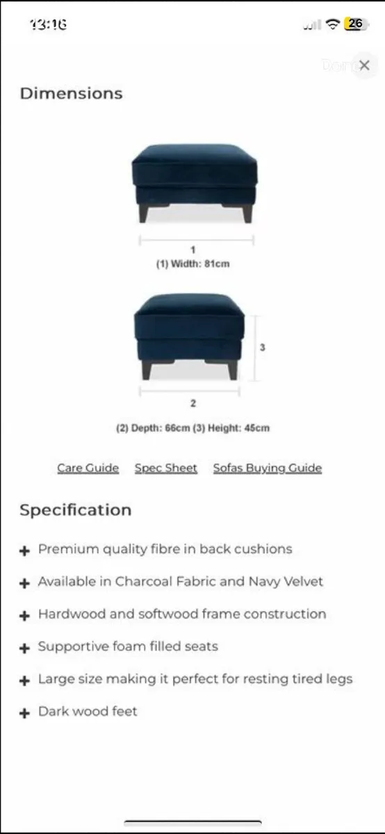 EZ living Inspire Corner Sofa with Footstool - Image 2