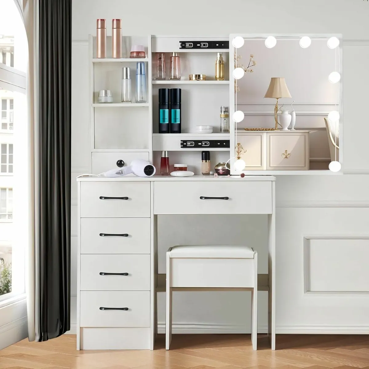 Dressing Table Vanity Hollywood Mirror, LED Lights - Image 1