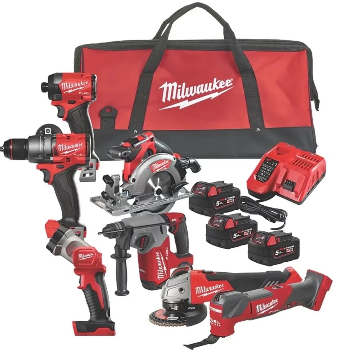 Milwaukee M18 FPP7A3-503B 7 piece power tool set - Image 1