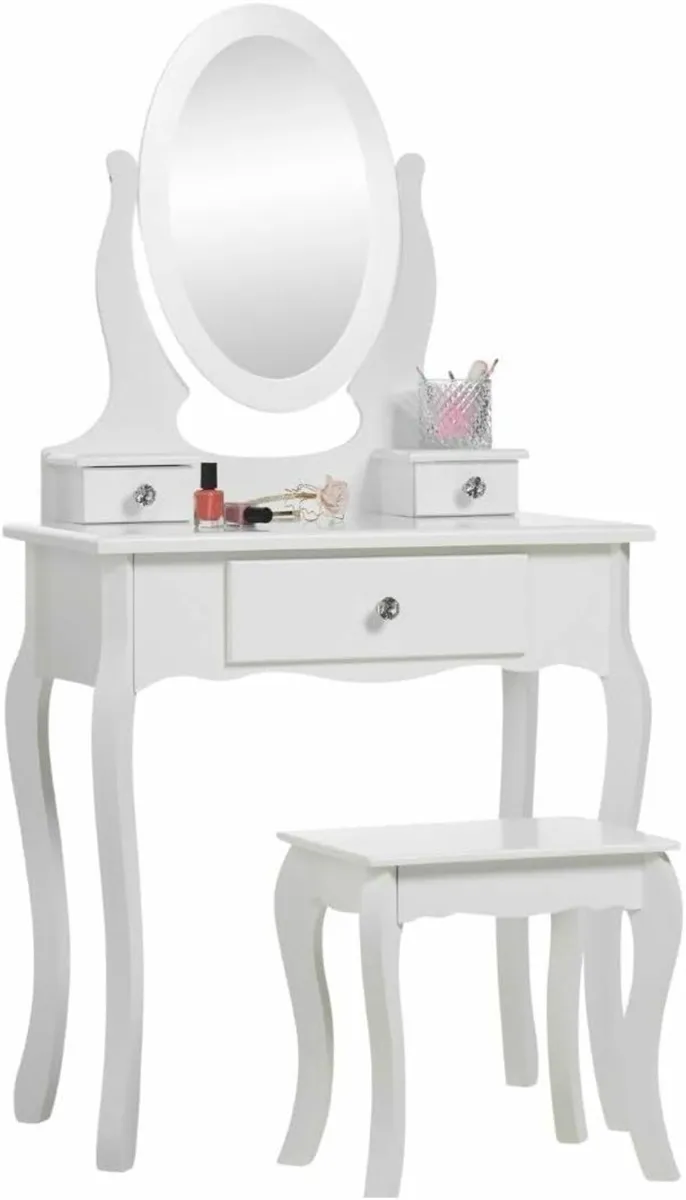 Dressing Table (Age 8-13yrs) with Mirror Stool Kid - Image 4