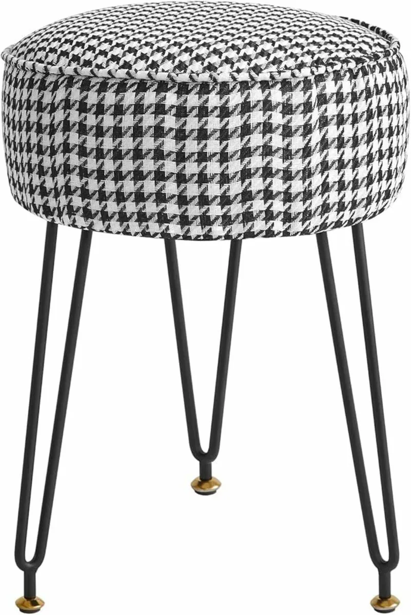 Round Footrest Ottoman, Makeup Vanity Stool - Image 3