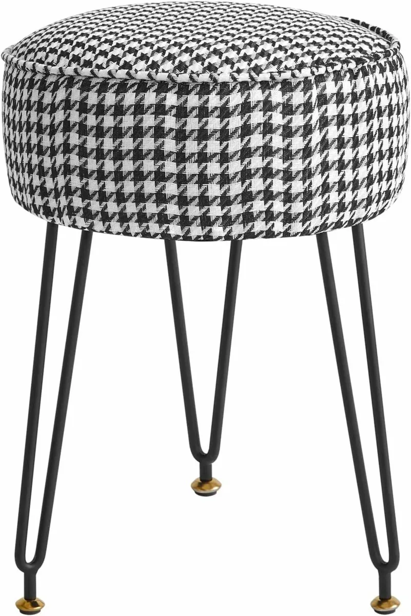 Round Footrest Ottoman, Makeup Vanity Stool - Image 4