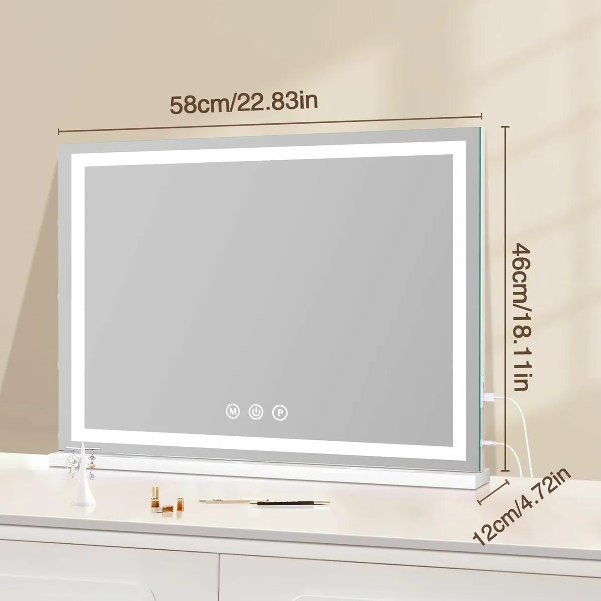 Hollywood Vanity Mirror & Lights, 58 x 48cm - Image 2