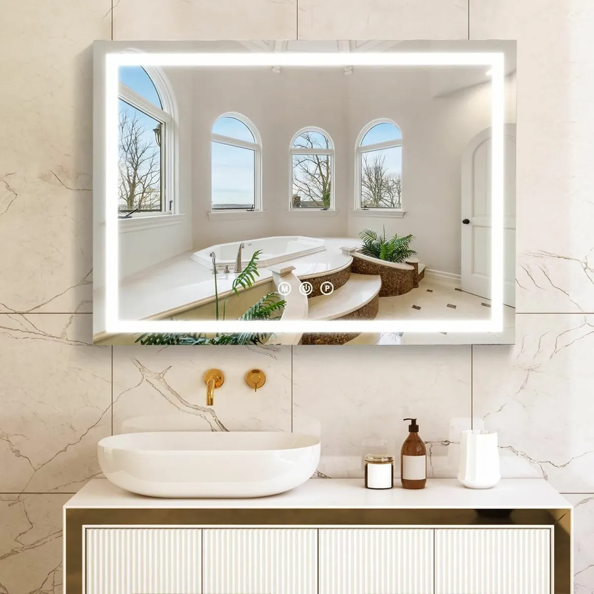 Vanity Large Makeup Mirror LED Lights 80x60cm - Image 4