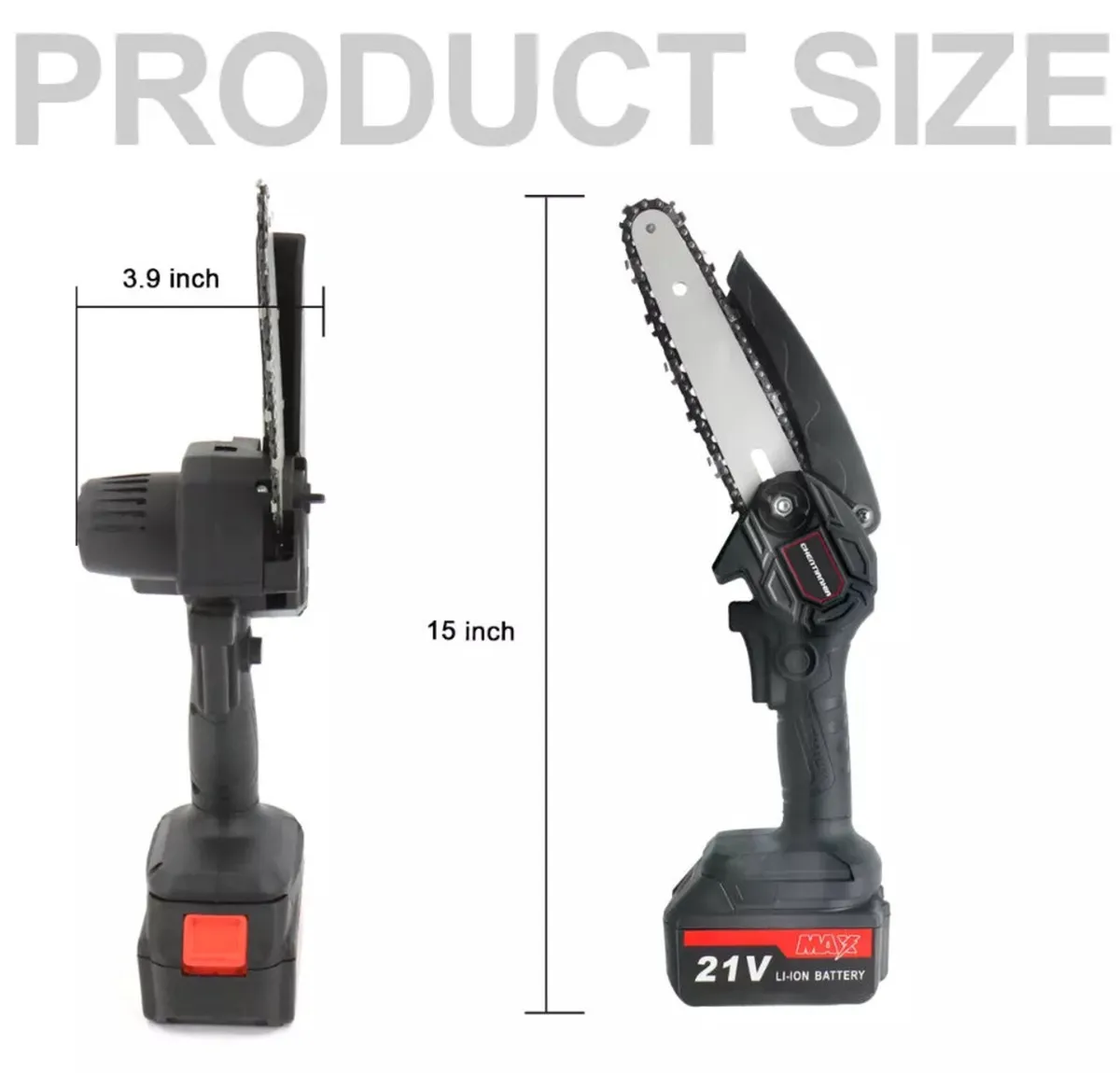 NEW Mini Chainsaw 4” & 6” with 2 Batteries - Image 2
