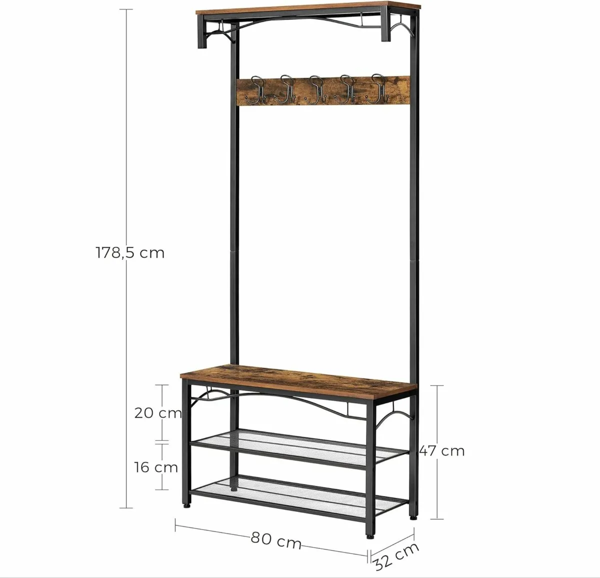 Coat Rack, Hallway Cabinet, with Top Board - Image 1
