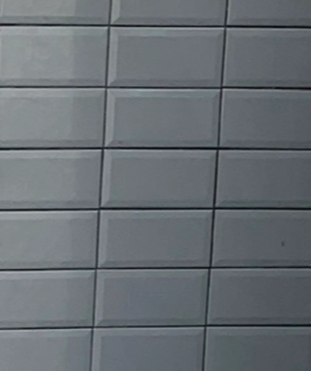 Kitchen Mini Splashback Grey Metro Tile Above Oven - Image 1