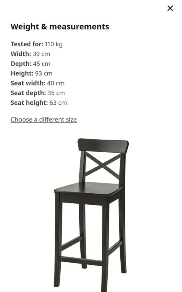 Ikea Ingolf Pine bar stools (4 for sale) - Image 3