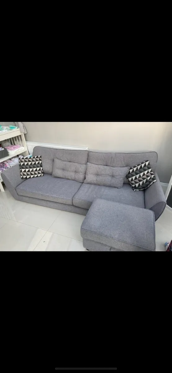 DFS French Connection sofa and footstool - Image 3