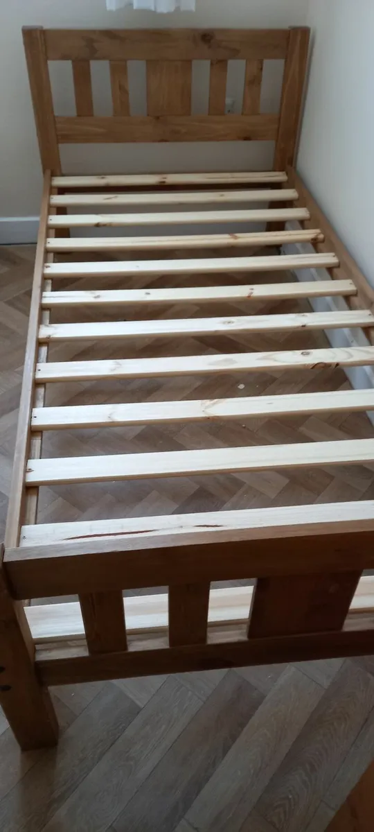 Single Bedframe & Wooden Locker. - Image 1