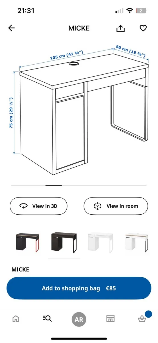 Office Desk (Ikea-Micke) - Image 2