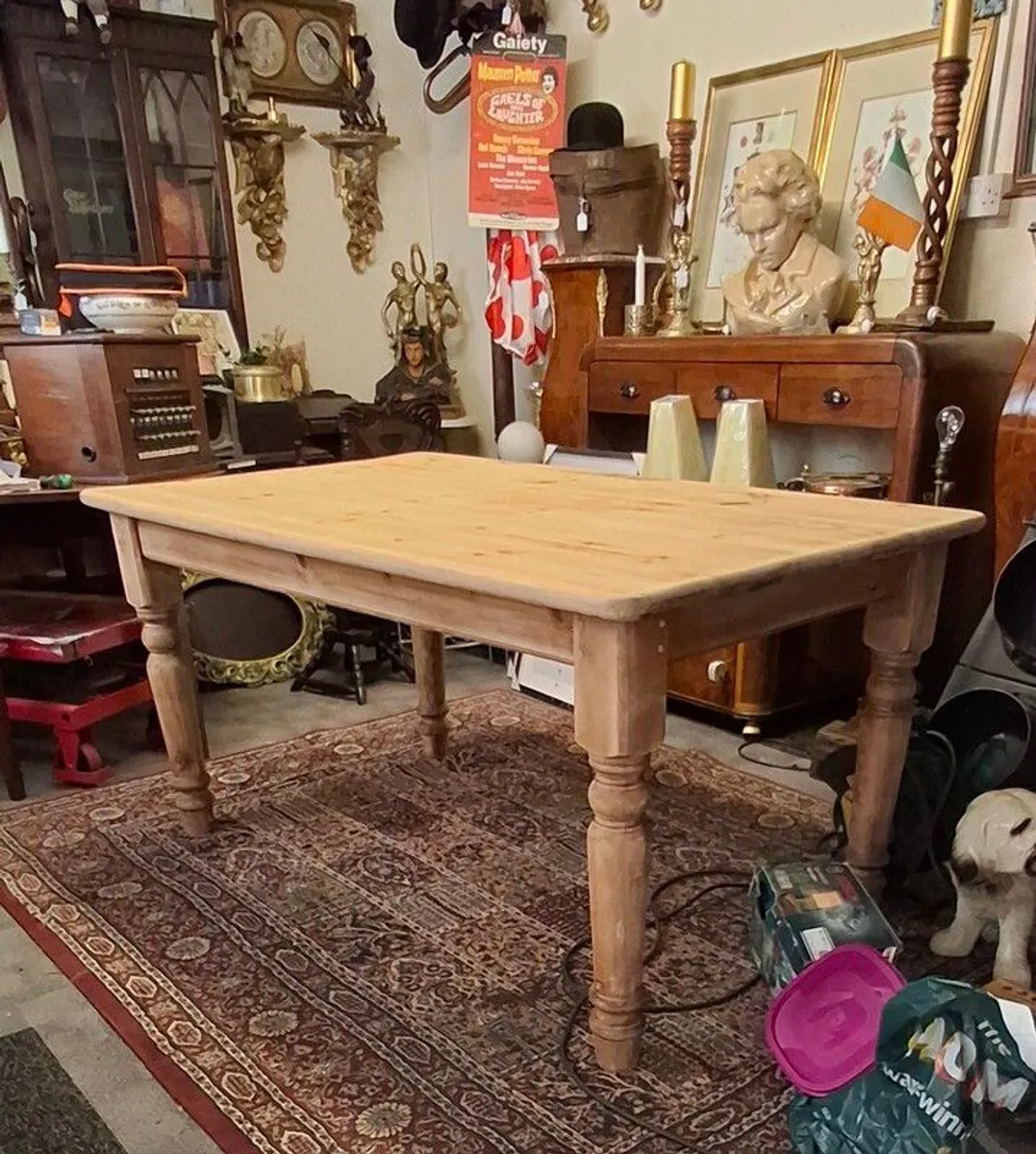 Country kitchen pine table - Image 4