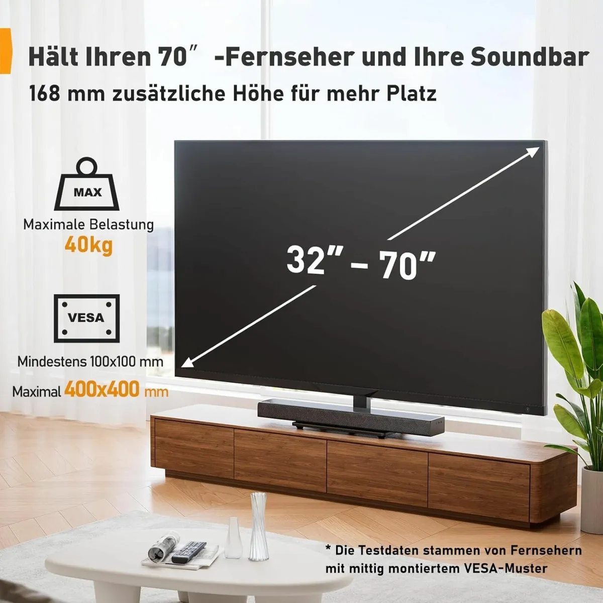 Swivel TV Stand 32–70 inch TVs Height Adjustable - Image 2