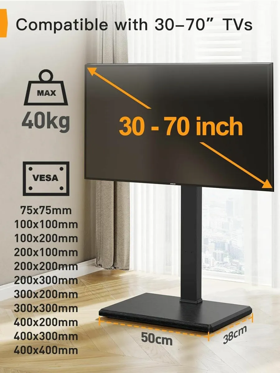 TV Stand 30″–70″ TVs Adjustable TV Floor Stand - Image 2