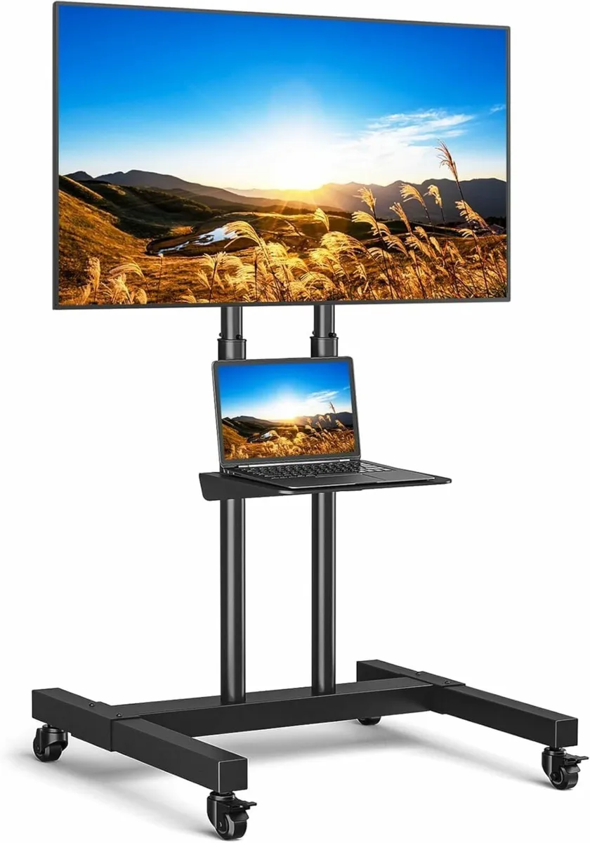 Tall TV Stand Wheels 32-80 inch Flat Curved TVs - Image 1