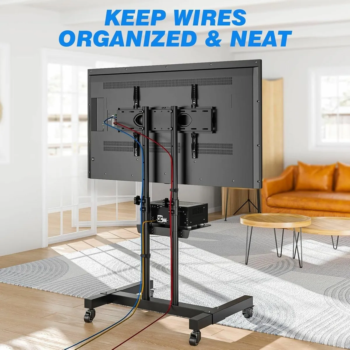 Tall TV Stand Wheels 32-80 inch Flat Curved TVs - Image 2