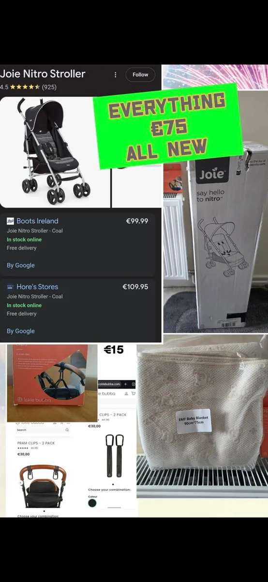 Joie Nitro Stroller
+ pram clips + blanket ALL NEW - Image 1