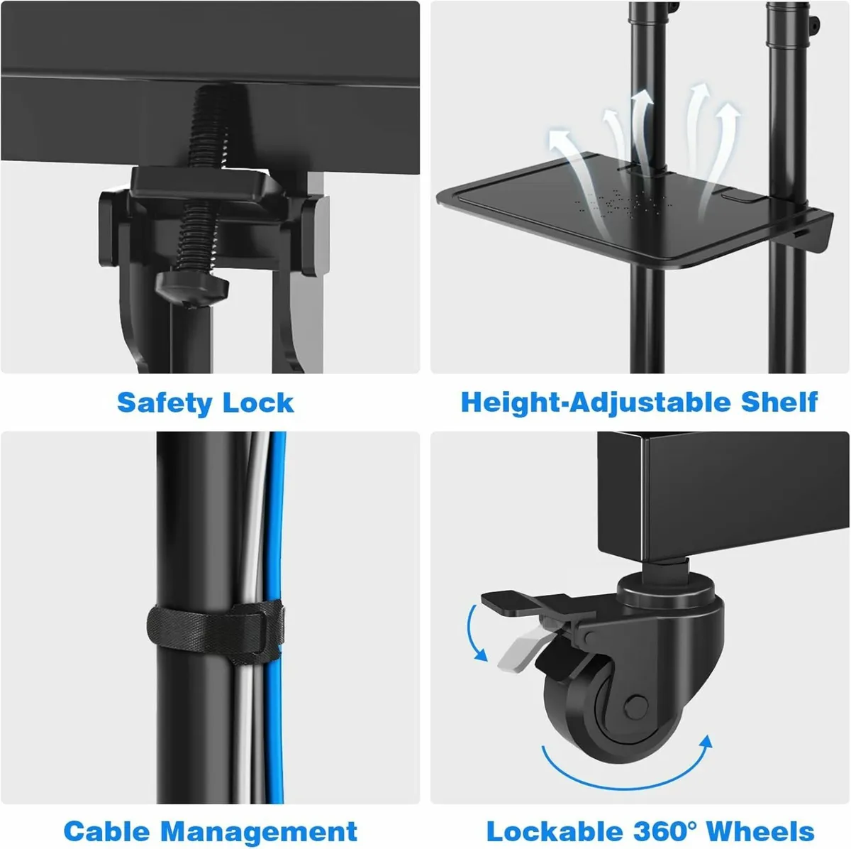 Mobile TV Stand Wheels 32-80 Inch Smart Flat - Image 2