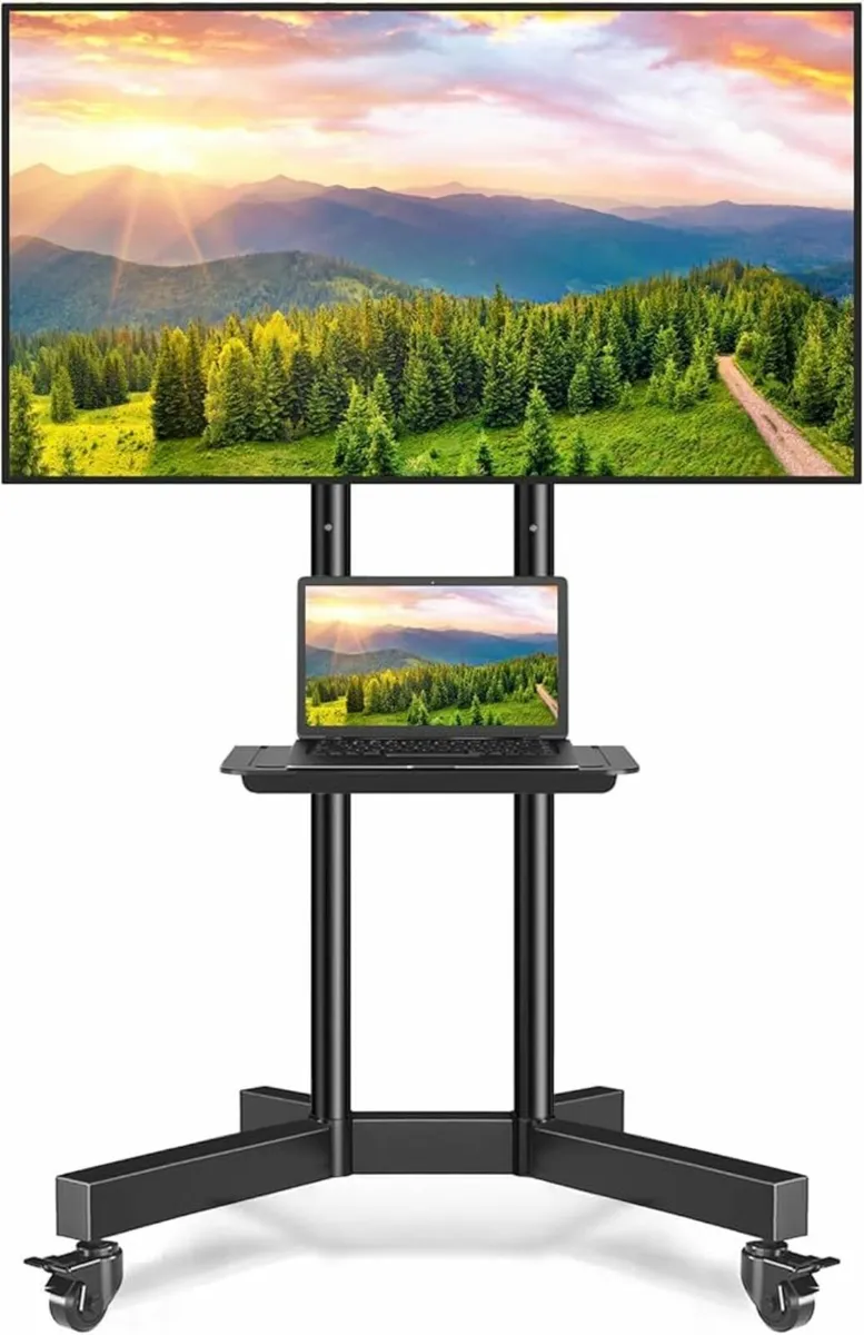 Mobile TV Stand Wheels 32-80 Inch Smart Flat - Image 1