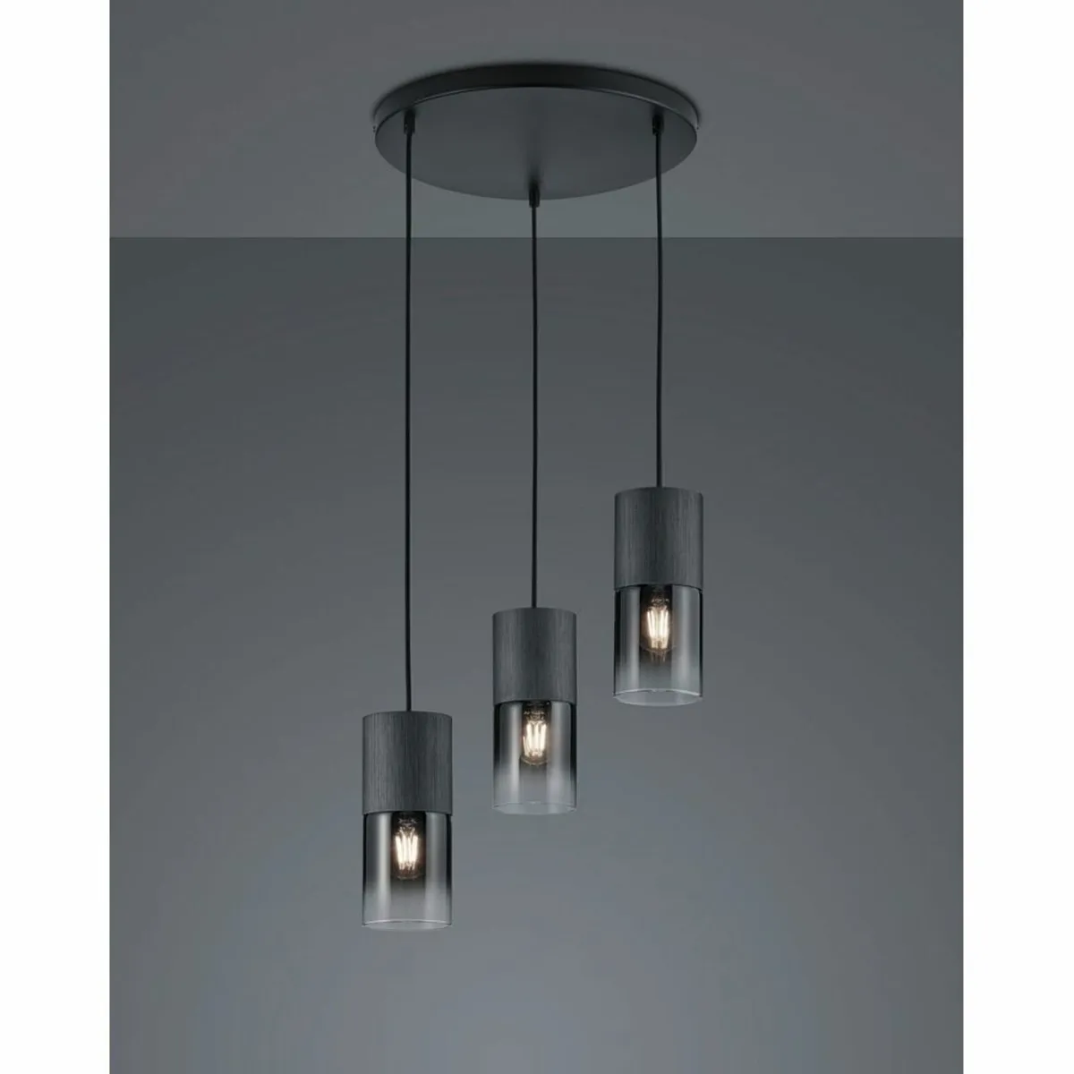 Light Robin III smoke glass pendant lamp Trio - Image 1