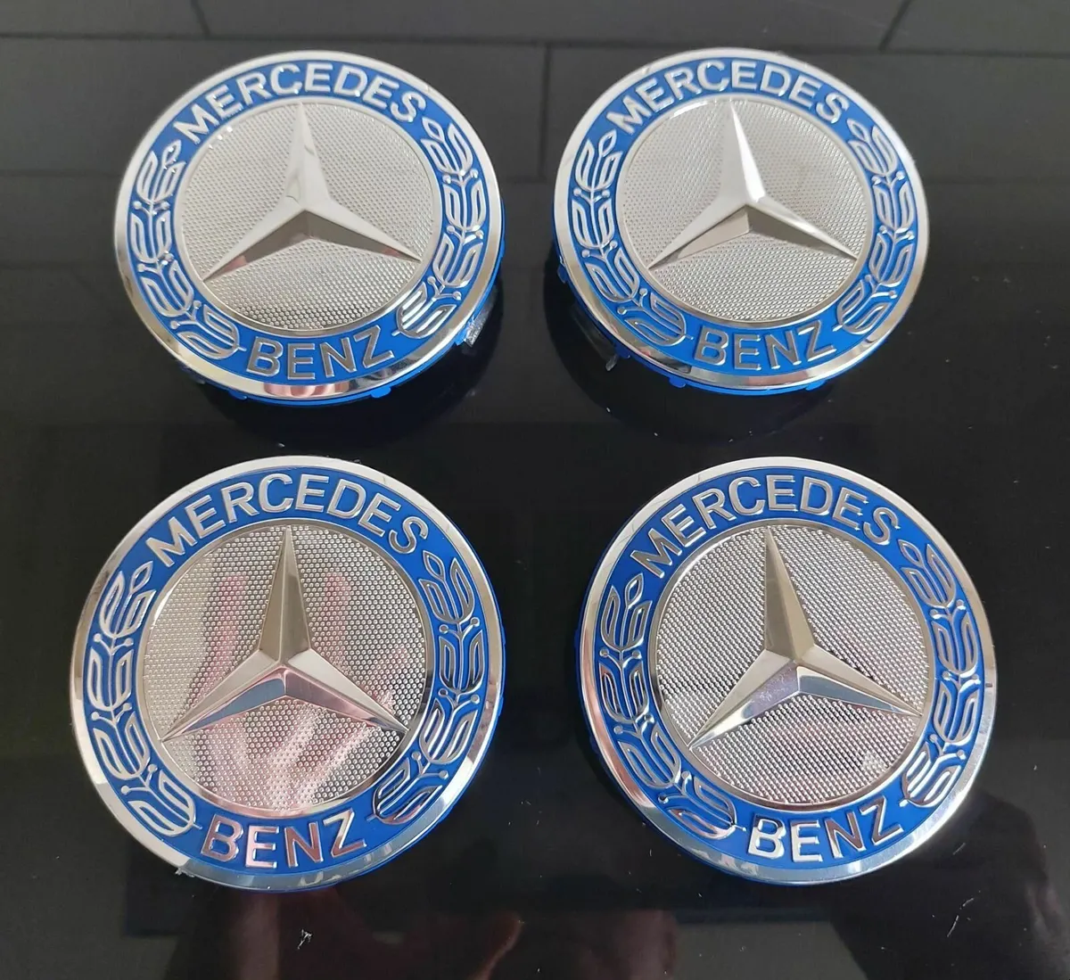 4 x Mercedes Centre Cap (Light Blue) FREE POST - Image 1