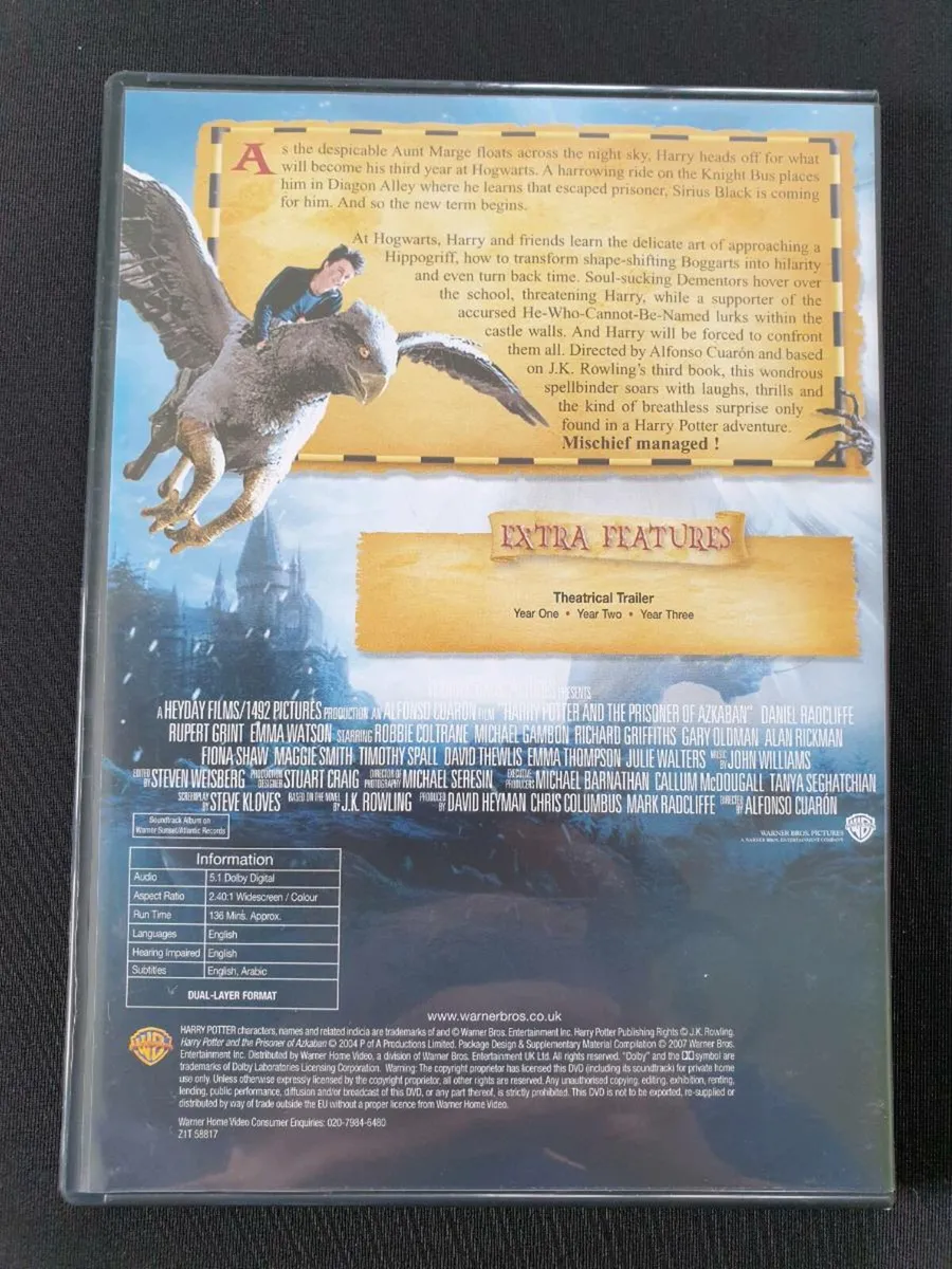 Harry Potter and the Prisoner of Azkaban 2004 DVD - Image 2
