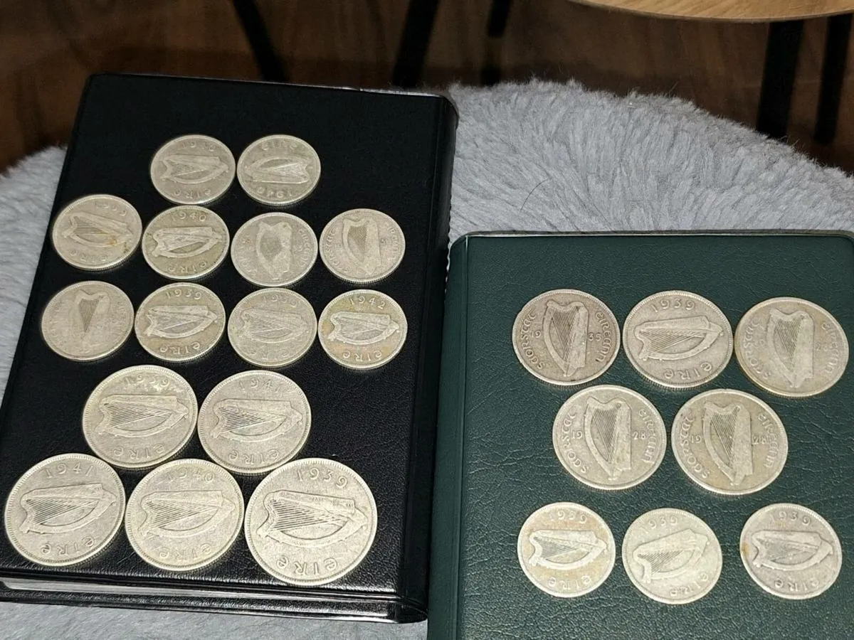 23 Irish silver coins, florin,shilling, half crown - Image 1