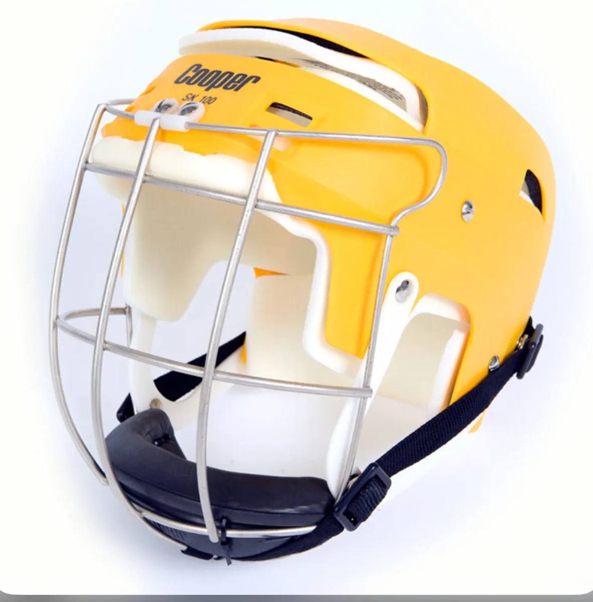 Yellow cooper hurling helmet “WANTED”