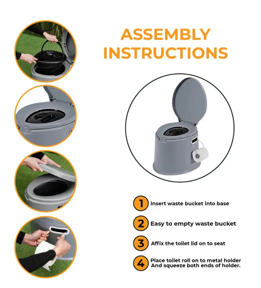 6 Litre Portable Camping Toilet Compact Loo - Image 2