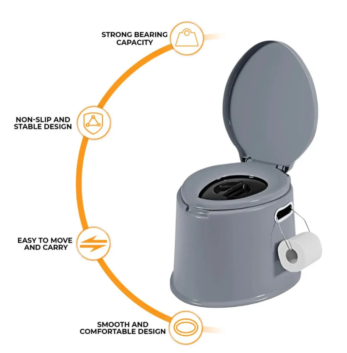 6 Litre Portable Camping Toilet Compact Loo - Image 3