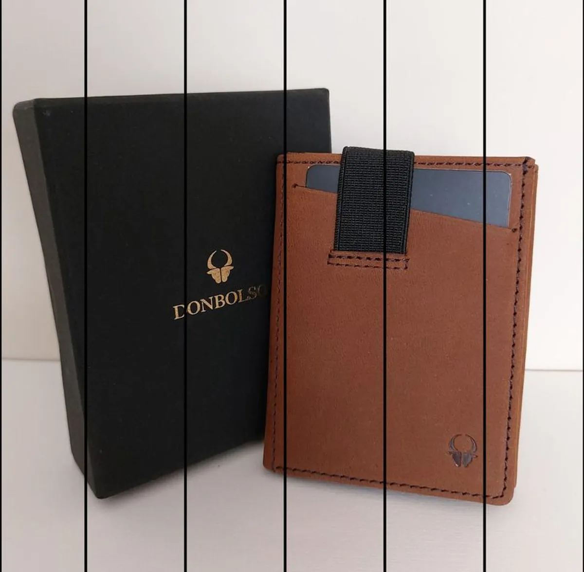 "Donbolso" Men's Tri-Fold Leather Wallet With Coin Pocket - Image 3