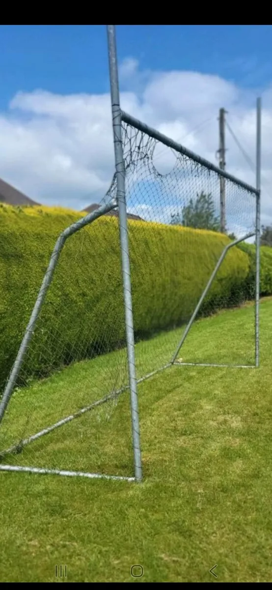 Goalposts from engineering shop