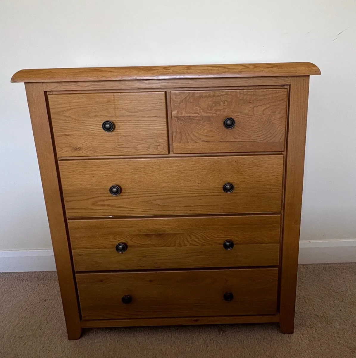 Solid Oak Chest of Drawers - Image 2