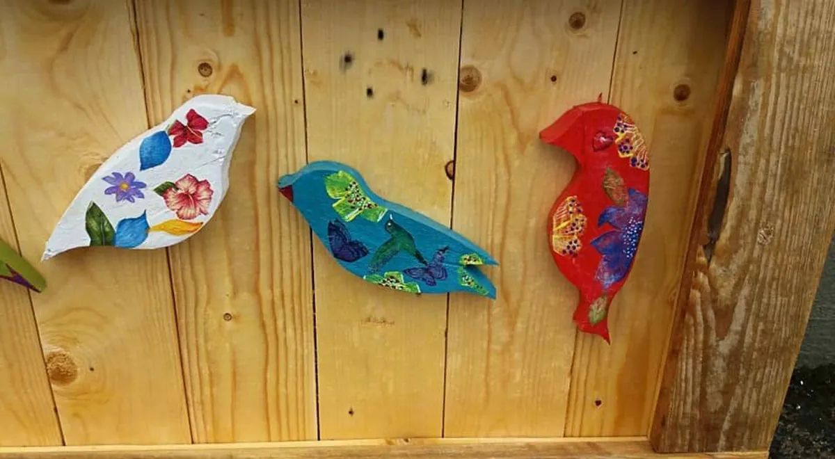 Rustic Quirky Birds Shadow Box - Image 2