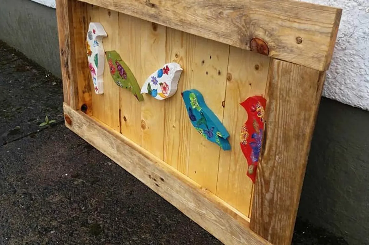 Rustic Quirky Birds Shadow Box - Image 3