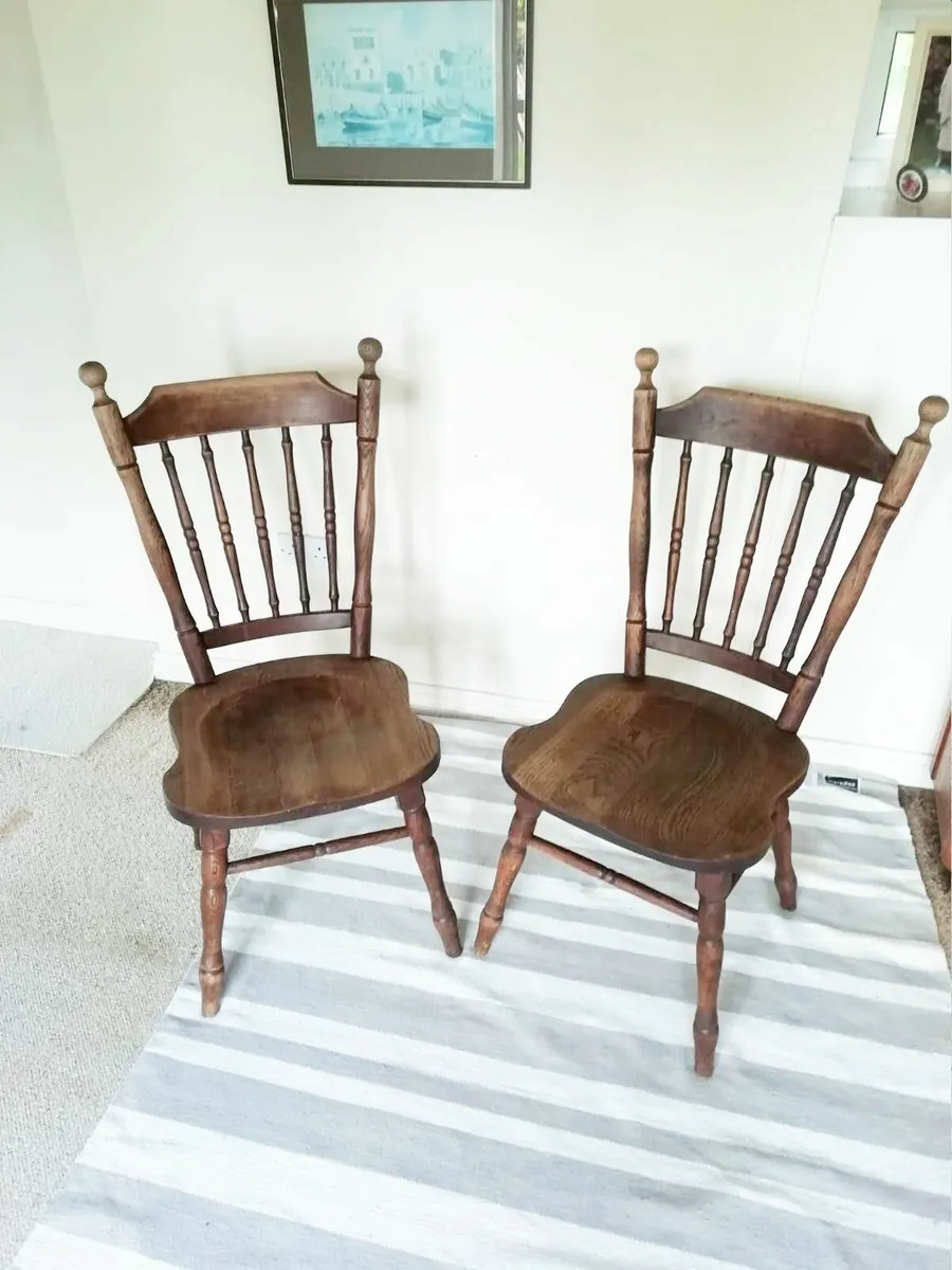 Pair of Dutch Oak chairs - Image 1