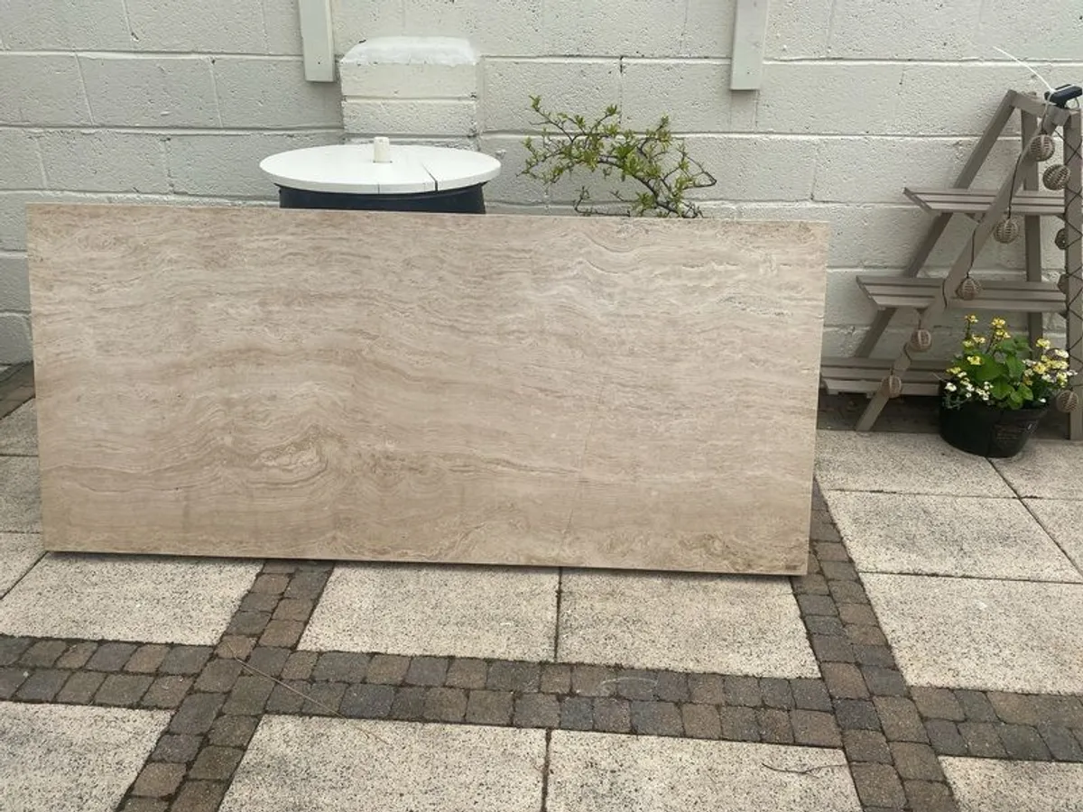 Cream Marble Dining Table with 4 chairs - Image 4