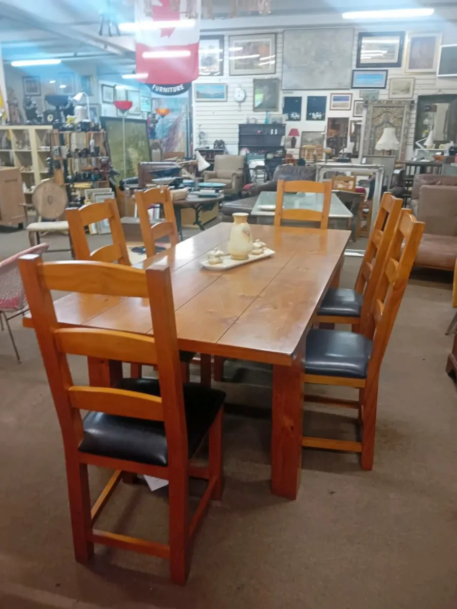 Large Extension Six Seat Dining Set - Image 2