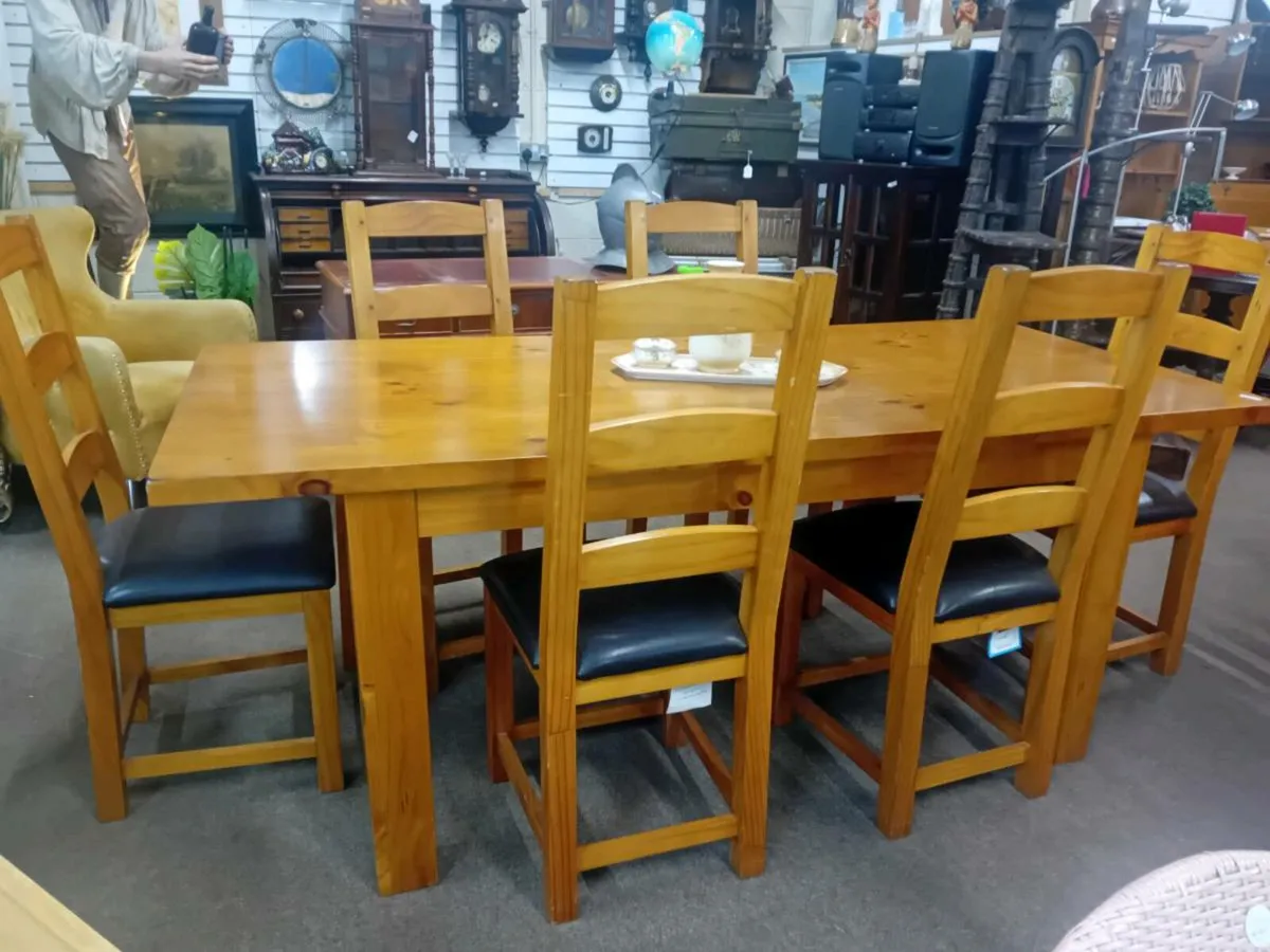 Large Extension Six Seat Dining Set - Image 1