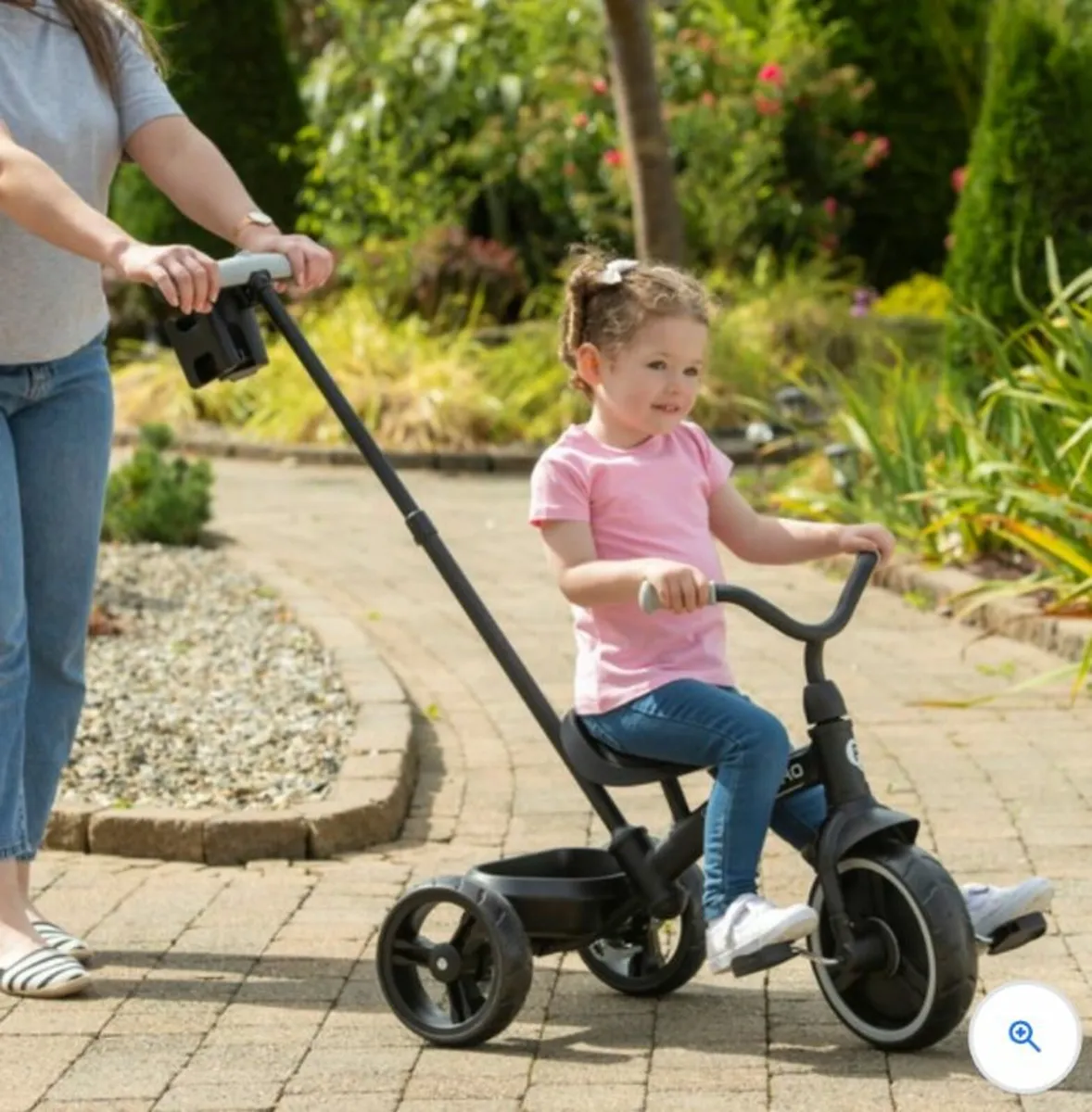 QPlay Elite Pro 2-in-1 Trike Push Bar Black - Image 4