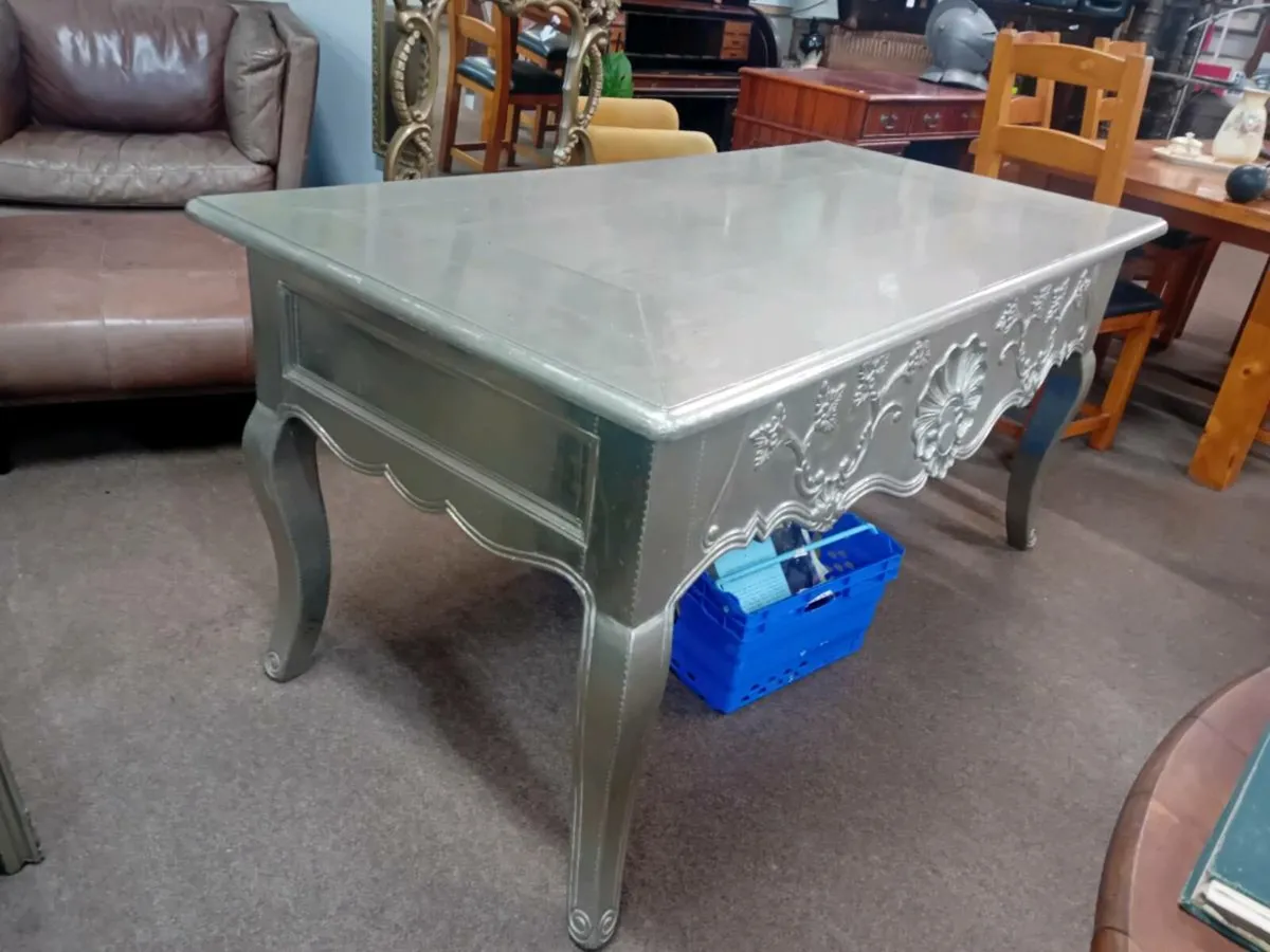 Large Decorative Aluminium Office Desk - Image 1