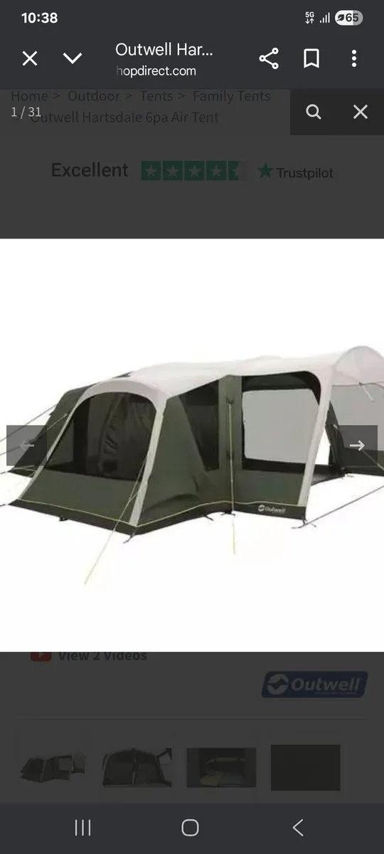 6 man Outwell Hartsdale Air Tent lots included - Image 1