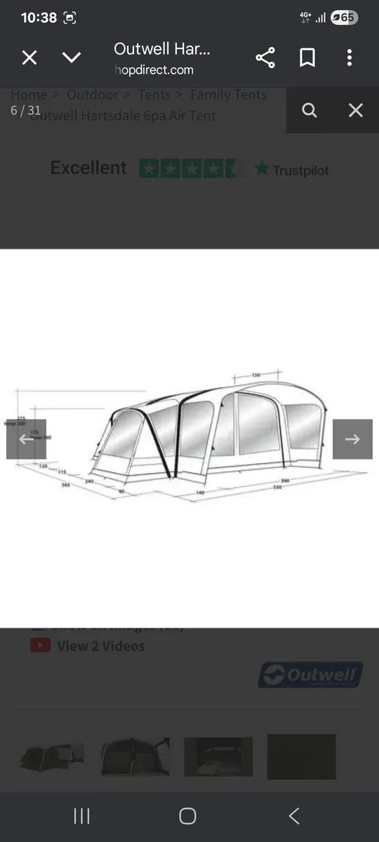 6 man Outwell Hartsdale Air Tent lots included - Image 2