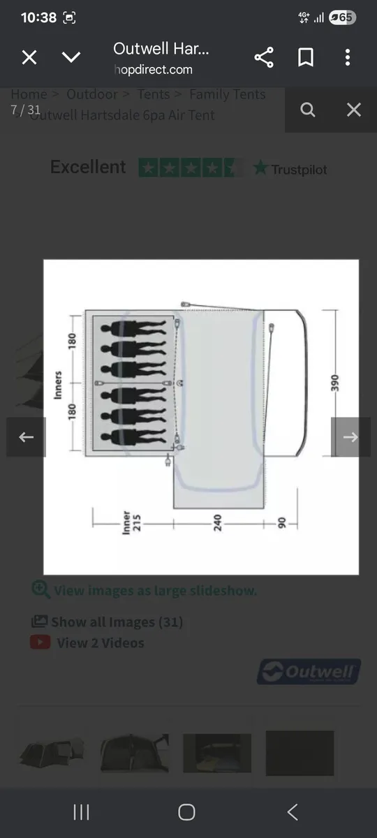 6 man Outwell Hartsdale Air Tent lots included - Image 3